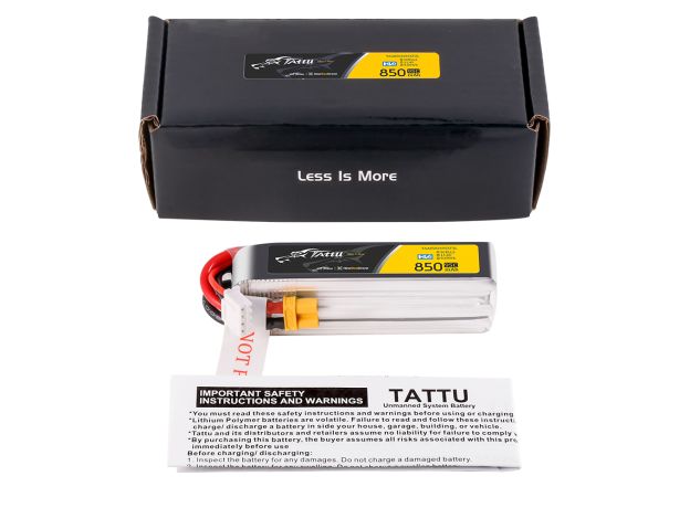 Tattu 850mAh 3S 95C 11.4V(HV) Long LiPo Batarya | XT30 Konnektör | FPV Classic