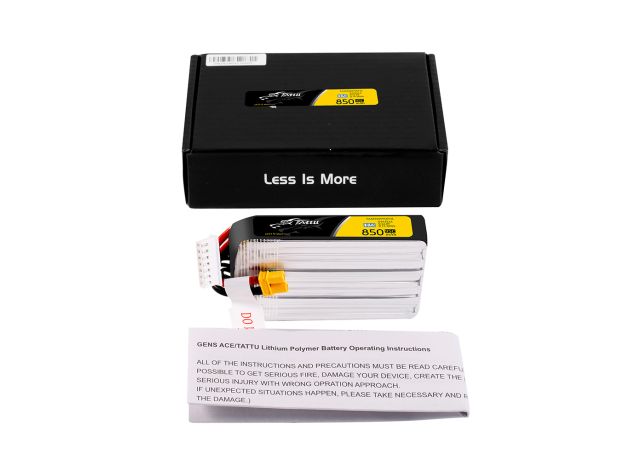 Tattu 850mAh 6S 95C 22.8V(HV) Long LiPo Batarya | XT30 Konnektör | FPV Classic