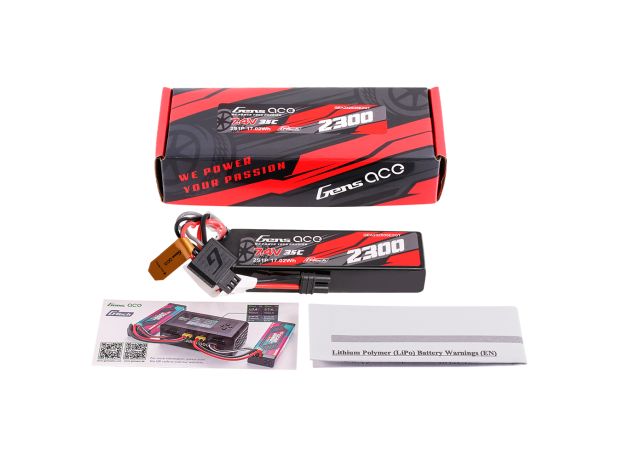 Gens ace 2300mAh 2S 35C 7.4V LiPo Batarya | IEC2 Konnektör | Car Classic