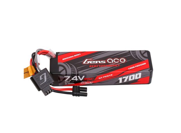 Gens ace 1700mAh 2S 35C 7.4V LiPo Batarya | Sert Kasalı | IEC2 Konnektör | Car Classic