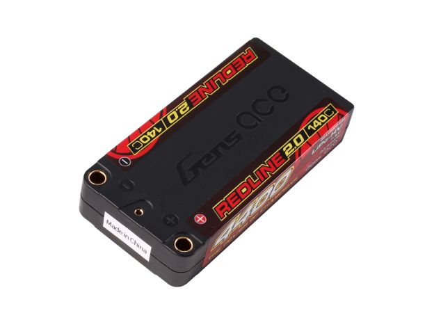 Gens ace 4400mAh 2S 140C 7.6V(HV) Shorty LiPo Batarya | 5.0mm bullet | Kırmızıline 2.0