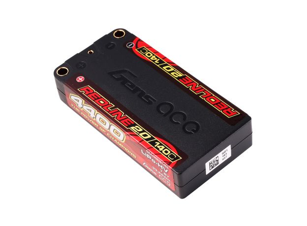 Gens ace 4400mAh 2S 140C 7.6V(HV) Shorty LiPo Batarya | 5.0mm bullet | Kırmızıline 2.0