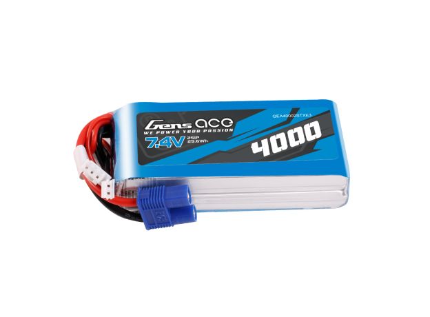 Gens ace 4000mAh 2S 7.4V LiPo Batarya | EC3 Konnektör | TX&RX