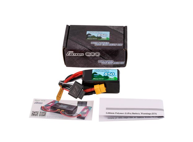 Gens ace 850mAh 4S 60C 14.8V LiPo Batarya | XT60 Konnektör | Adventure (Non-G-Tech)