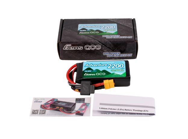 Gens ace 2200mAh 4S 60C 14.8V LiPo Batarya | XT60 Konnektör | Adventure
