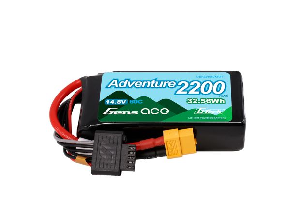 Gens ace 2200mAh 4S 60C 14.8V LiPo Batarya | XT60 Konnektör | Adventure