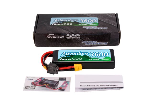Gens ace 3600mAh 4S 60C 14.8V LiPo Batarya | XT60 Konnektör | Adventure