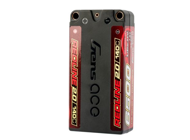 Gens ace 6500mAh 2S 140C 7.6V(HV) Shorty LiPo Batarya | 5.0mm bullet | Kırmızıline 2.0