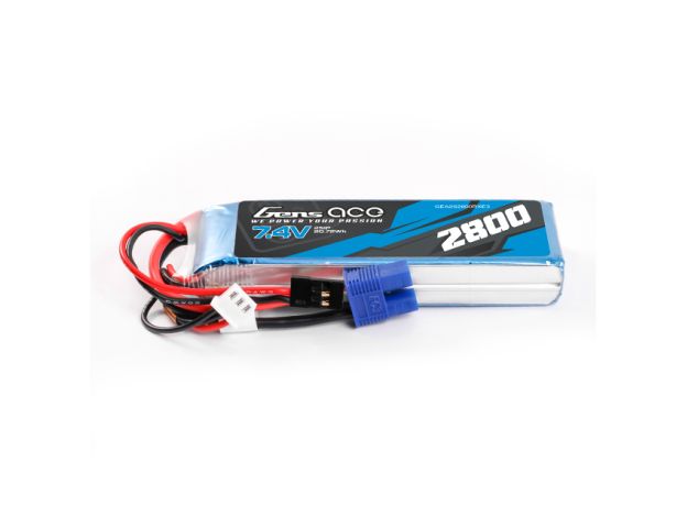 Gens ace 2800mAh 2S 7.4V LiPo Batarya | EC3+JR Konnektör | TX&RX