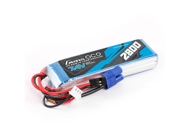 Gens ace 2800mAh 2S 7.4V LiPo Batarya | EC3+JR Konnektör | TX&RX