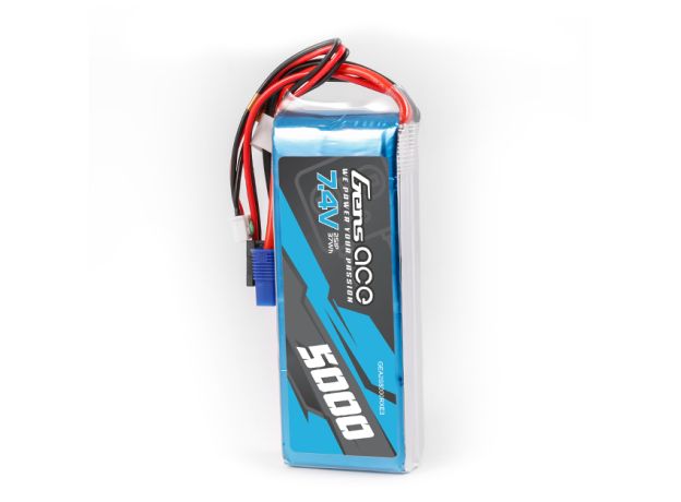 Gens ace 5000mAh 2S 7.4V LiPo Batarya | EC3 or JR Konnektör | TX&RX