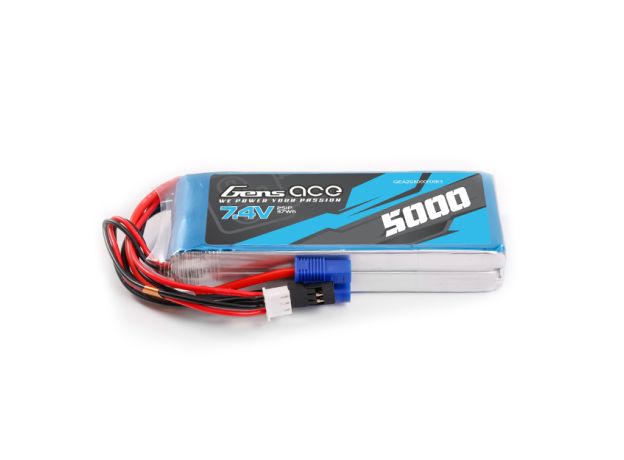 Gens ace 5000mAh 2S 7.4V LiPo Batarya | EC3 or JR Konnektör | TX&RX