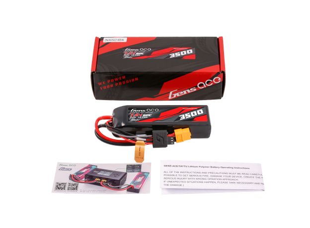 Gens ace 3500mAh 2S 60C 7.4V LiPo Batarya | XT60 Konnektör | Car Classic