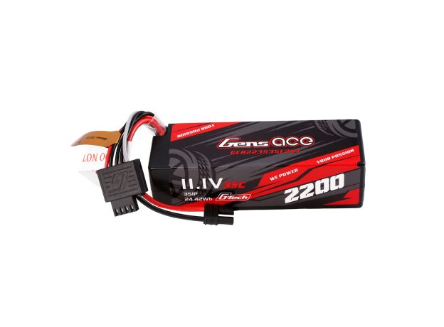 Gens ace 2200mAh 3S 35C 11.1V LiPo Batarya | Sert Kasalı | IEC2 Konnektör | Car Classic