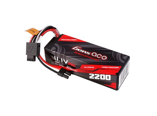 Gens ace 2200mAh 3S 35C 11.1V LiPo Batarya | Sert Kasalı | IEC2 Konnektör | Car Classic