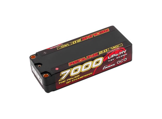 Gens ace 7000mAh 2S 140C 7.6V(HV) Mid-size LiPo Batarya | 5.0mm bullet | Kırmızıline 2.0