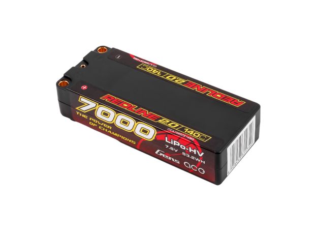 Gens ace 7000mAh 2S 140C 7.6V(HV) Mid-size LiPo Batarya | 5.0mm bullet | Kırmızıline 2.0