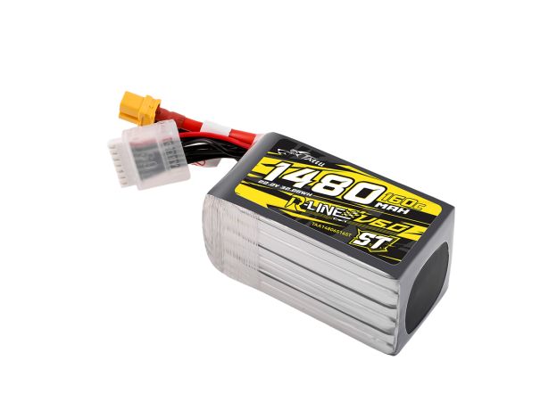Tattu 1480mAh 6S 160C 22.2V ST LiPo Batarya | XT60 Konnektör | R-Line 6.0