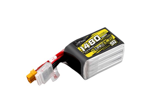Tattu 1480mAh 6S 160C 22.2V SQ LiPo Batarya | XT60 Konnektör | R-Line 6.0
