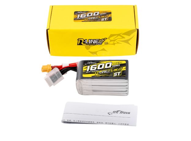 Tattu 1600mAh 6S 160C 22.2V ST LiPo Batarya | XT60 Konnektör | R-Line 6.0