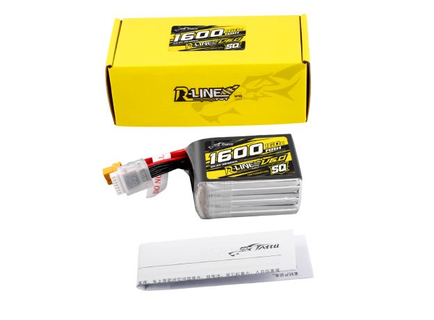 Tattu 1600mAh 6S 160C 22.2V SQ LiPo Batarya | XT60 Konnektör | R-Line 6.0