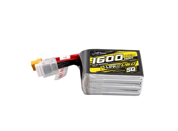Tattu 1600mAh 6S 160C 22.2V SQ LiPo Batarya | XT60 Konnektör | R-Line 6.0
