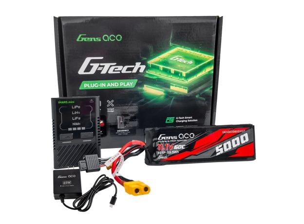Gens ace 5000mAh 3S 60C Lipo + iMars mini Charger [Set]