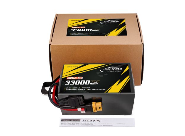 Tattu 33000mAh 12S 10C 44.4V LiPo Batarya | AS150U-F Konnektör | Semi-solid (330Wh/kg)
