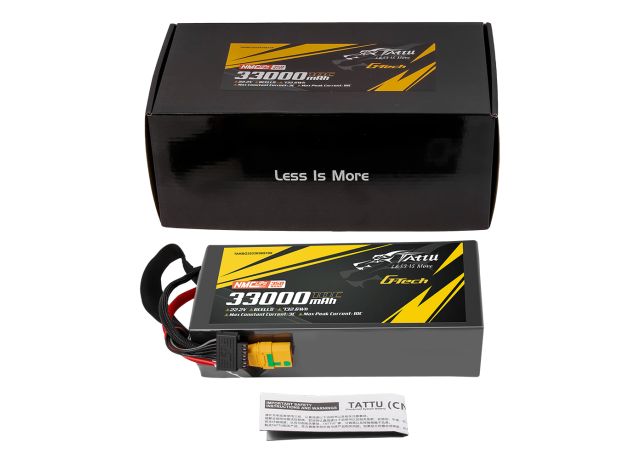 Tattu 33000mAh 6S 10C 22.2V LiPo Batarya | XT90-S Konnektör | Semi-solid (350Wh/kg)