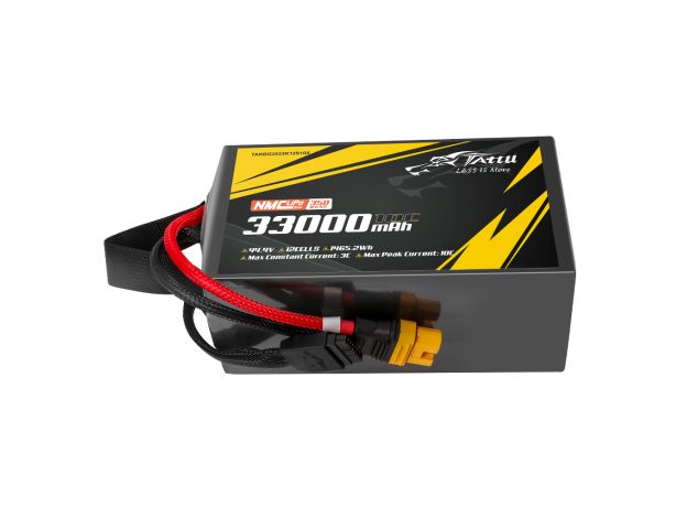 Tattu 33000mAh 12S 10C 44.4V LiPo Batarya | AS150U-F Konnektör | Semi-solid (350Wh/kg)