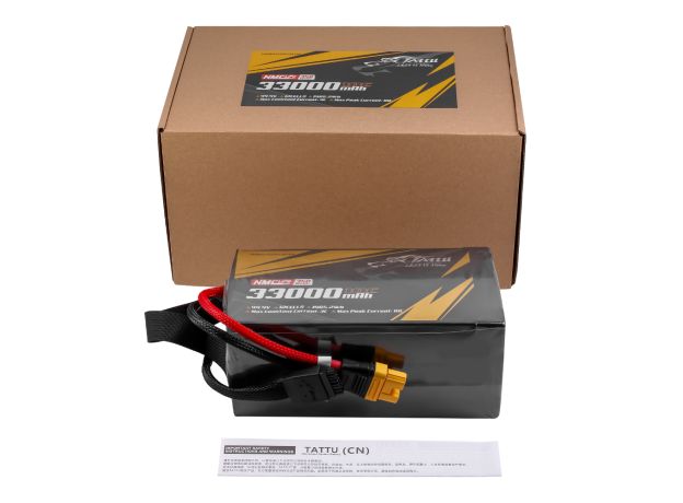 Tattu 33000mAh 12S 10C 44.4V LiPo Batarya | AS150U-F Konnektör | Semi-solid (350Wh/kg)