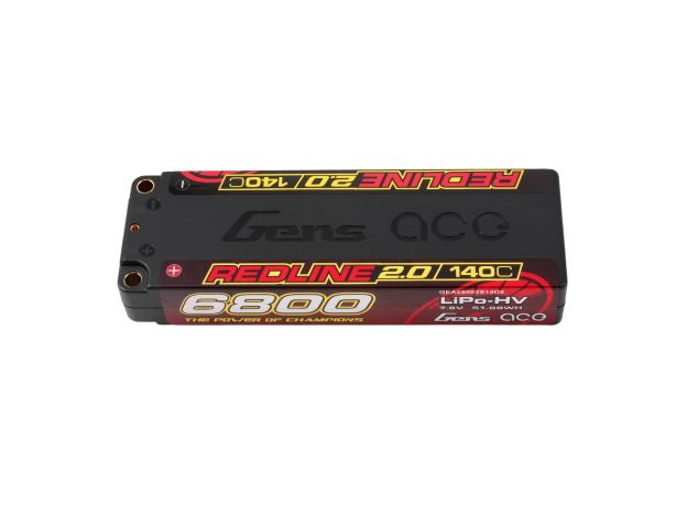 Gens ace 6800mAh 2S 140C 7.6V(HV) LiPo Batarya | 5.0mm bullet | Kırmızıline 2.0
