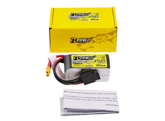 Tattu 750mAh 4S 95C 14.8V LiPo Batarya | XT30 Konnektör | R-Line 1.0