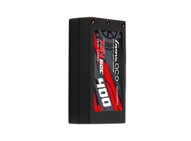 Gens ace 400mAh 2S 60C 7.6V(HV) LiPo Batarya | Sert Kasalı | 2mm Bullet to XT60 Adaptör | Car Classic