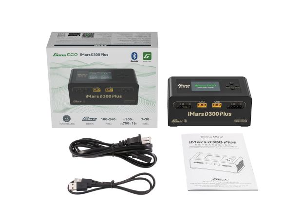 Gens ace iMars D300 Plus Akıllı Şarj Cihazı | AC 300W + DC 700W | 16A | 1-6S| 2 Kanallı | Siyah