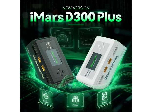 Gens ace iMars D300 Plus Akıllı Şarj Cihazı | AC 300W + DC 700W | 16A | 1-6S | 2 Kanallı | Beyaz