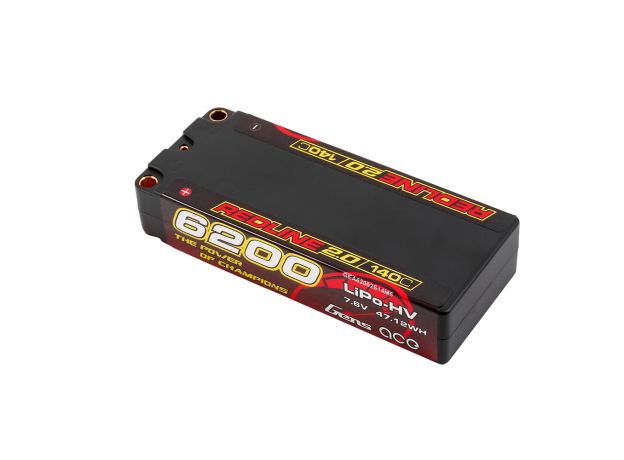 Gens ace 6200mAh 2S 140C 7.6V(HV) Mid-size LiPo Batarya | 5.0mm bullet | Kırmızıline 2.0