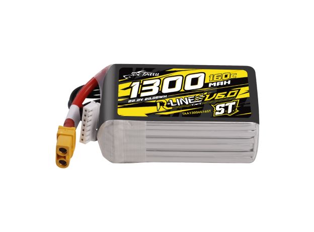 Tattu 1300mAh 6S 160C 22.2V ST LiPo Batarya | XT60 Konnektör | R-Line 6.0