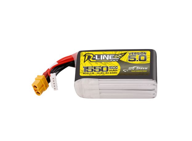 Tattu 1550mAh 4S 150C 14.8V LiPo Batarya | XT60 Konnektör | R-Line 5.0