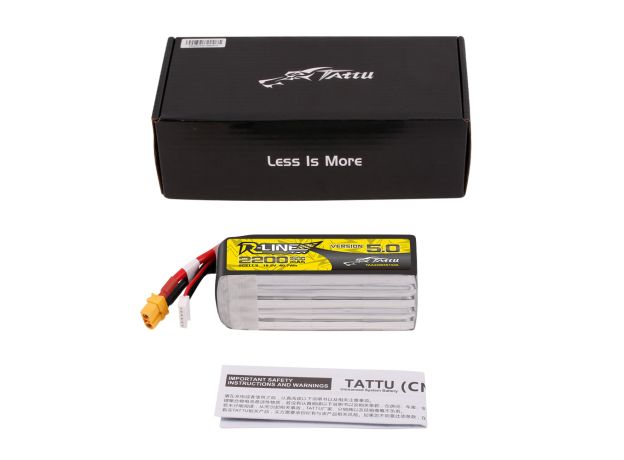 Tattu 2200mAh 5S 150C 18.5V LiPo Batarya | XT60 Konnektör | R-Line 5.0