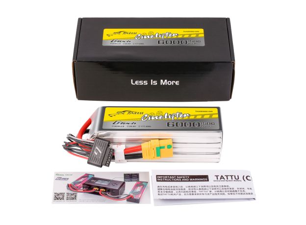 Tattu 6000mAh 8S 150C 29.6V LiPo Batarya | XT90-S Konnektör | Cinelifter
