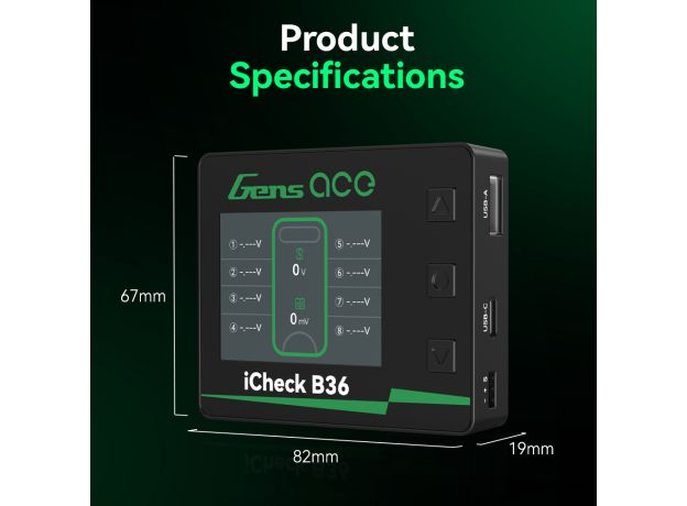 Gens ace iCheck B36 | Smart RC Batarya Checker