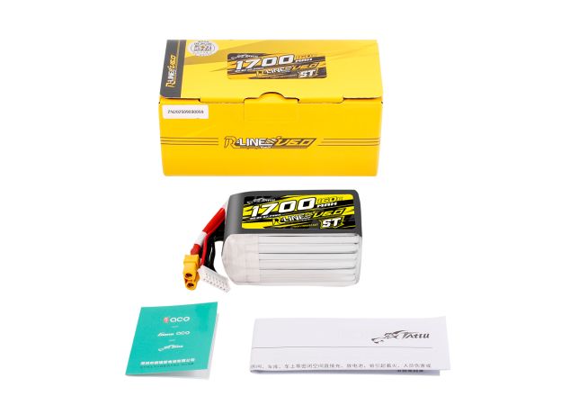 Tattu 1700mAh 6S 160C 22.2V ST LiPo Batarya | XT60 Konnektör | R-Line 6.0