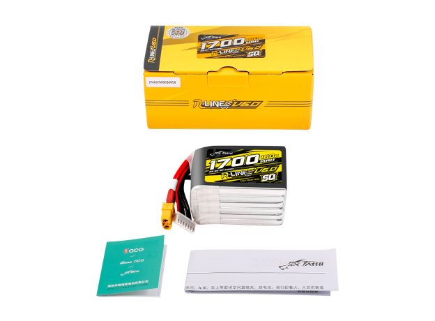 Tattu 1700mAh 6S 160C 22.2V SQ LiPo Batarya | XT60 Konnektör | R-Line 6.0
