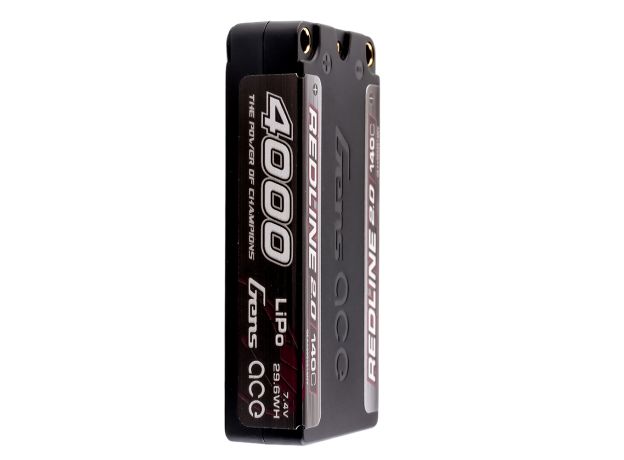 Gens ace 4000mAh 2S 140C 7.4V Shorty LiPo Batarya | 5.0mm bullet | Kırmızıline 2.0