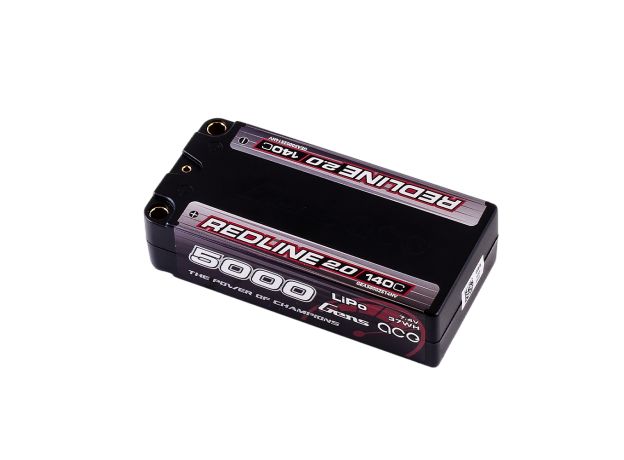 Gens ace 5000mAh 2S 140C 7.4V Shorty LiPo Batarya | 5.0mm bullet | Kırmızıline 2.0