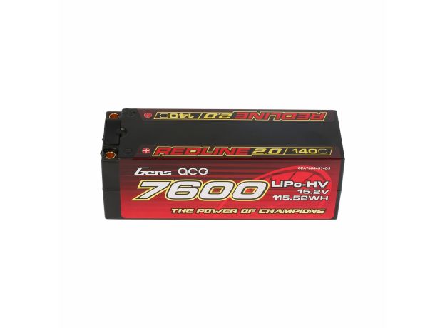 Gens ace 7600mAh 4S 140C 15.2V(HV) LiPo Batarya | 5.0mm bullet | Kırmızıline 2.0