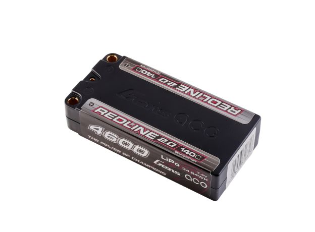 Gens ace 4600mAh 2S 140C 7.4V Shorty LiPo Batarya | 5.0mm bullet | Kırmızıline 2.0