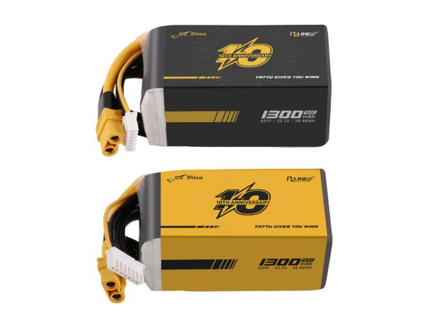 Tattu 1300mAh 6S 160C 22.2V LE LiPo Batarya | XT60 Konnektör | R-Line 6.0