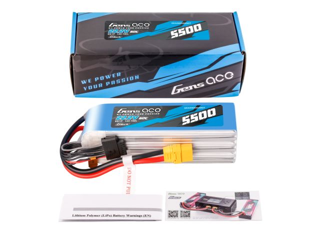 Gens ace 5500mAh 6S 60C 22.2V LiPo Batarya | XT90-S Konnektör | Air Classic